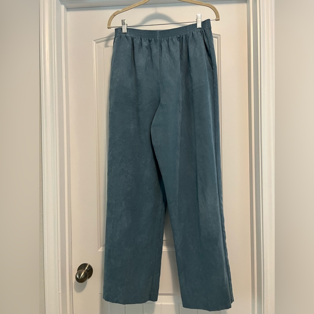 Alfred Dunner | Lined Suede Feel Pull-On Pants Size 12 Blue Teal